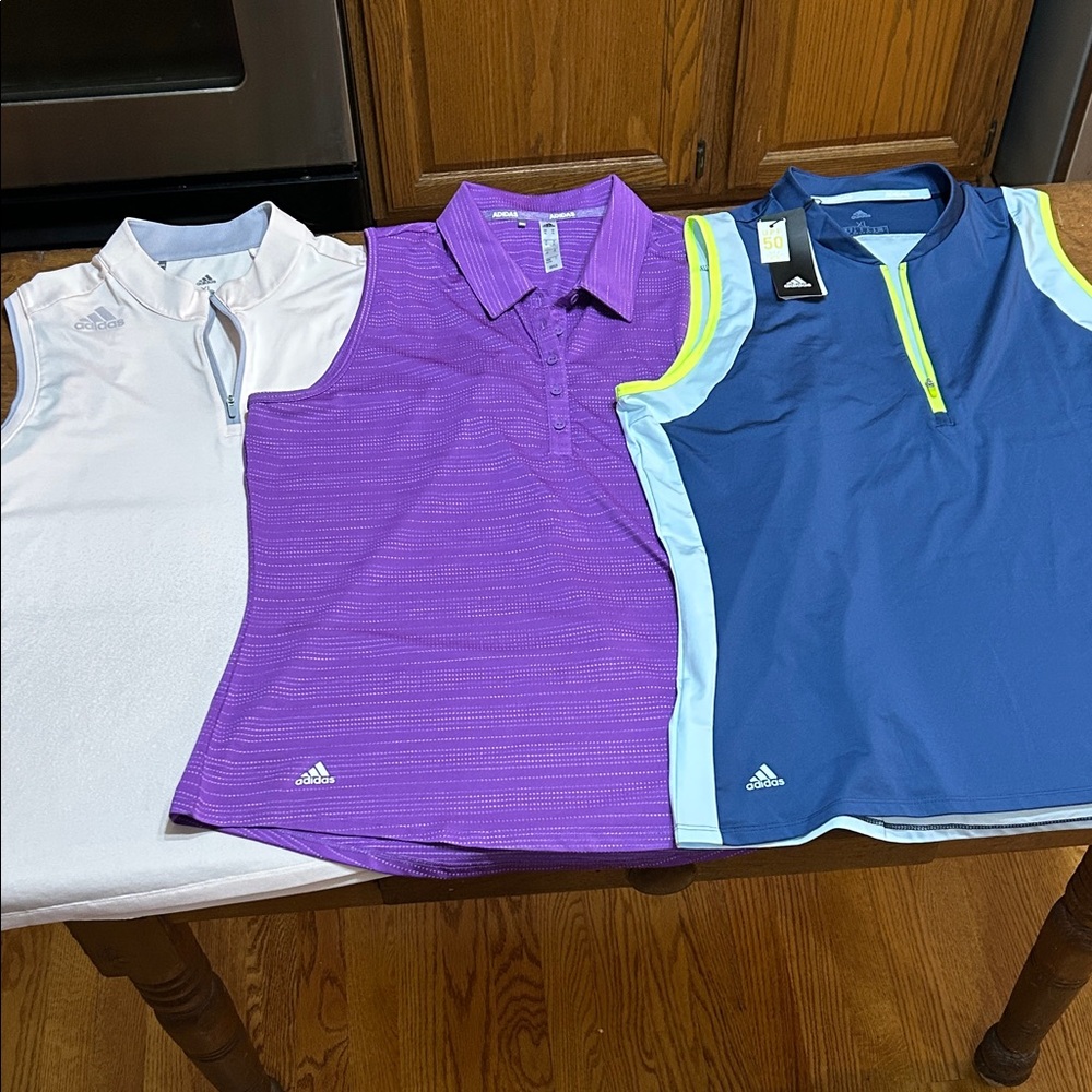 Adidas women’s extra large golf XL  Polo Trio blush, Purple, Blue